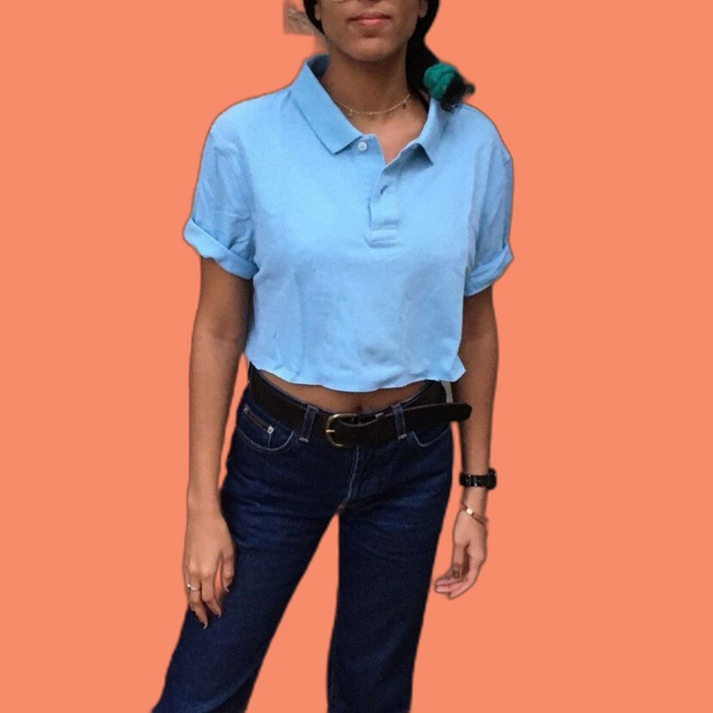 Baby Blue Cropped Polo